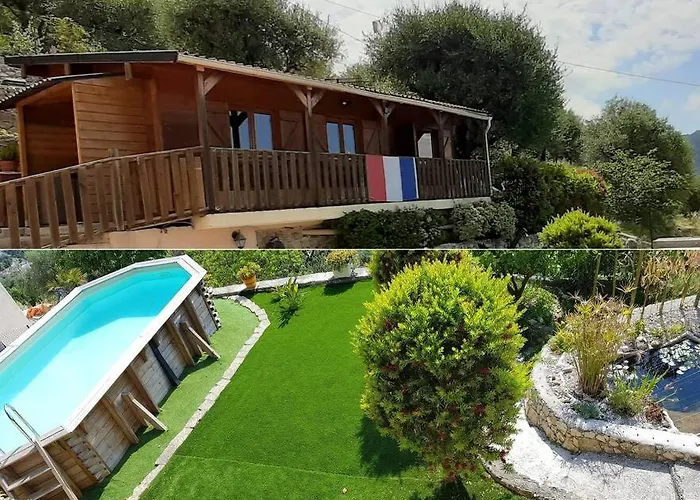 Le Chalet De La Pierreraie Cote D\'Azur Piscine Terrasse Et Vue Mer